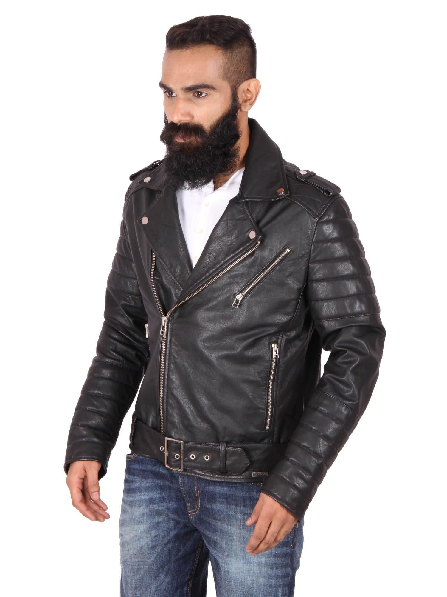 Men's Brown Suede Leather Jacket Lambskin Leather Slim-Fit Biker Racer  Zippered Pockets at Rs 6800 | Goat Finished Leather in Udaipur | ID:  22931368291