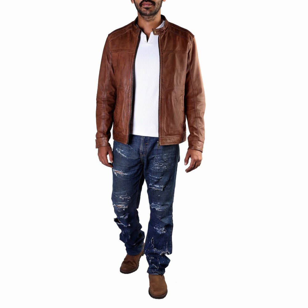 Theo&Ash - Buy men's leather jackets online | Black leather biker jacket  India