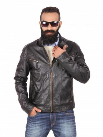 Classy Fashionable Men JacketsSize: L Color: Black Fabric: PU Type: Jackets  Style: Solid Design Type: Leather