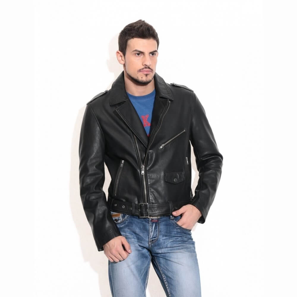 Buy LE CRAZE Mens Lambskin Leather Slim Fit Motorcycle Jacket (Large)  Online at Best Prices in India - JioMart.
