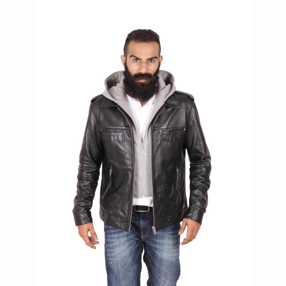 Theo\u0026Ash - Men's leather jacket with 