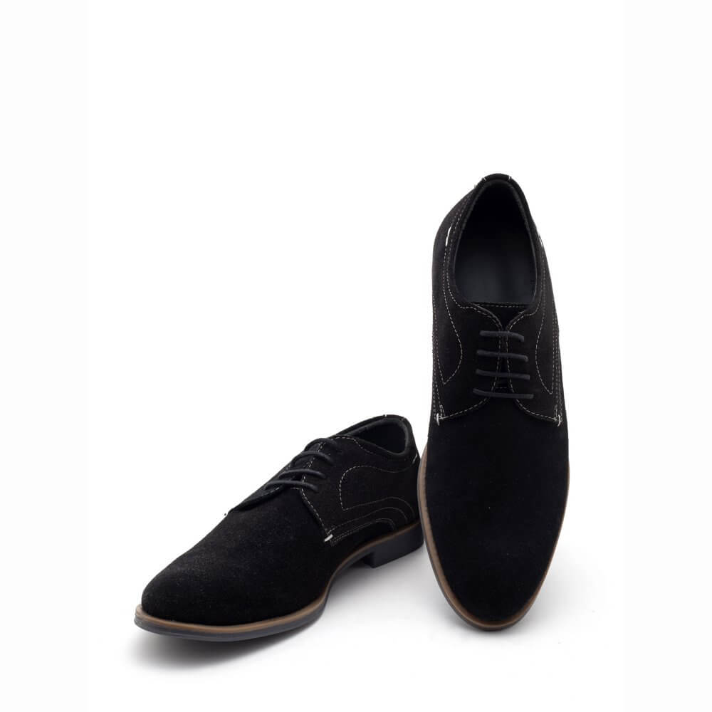 black suede derby shoes